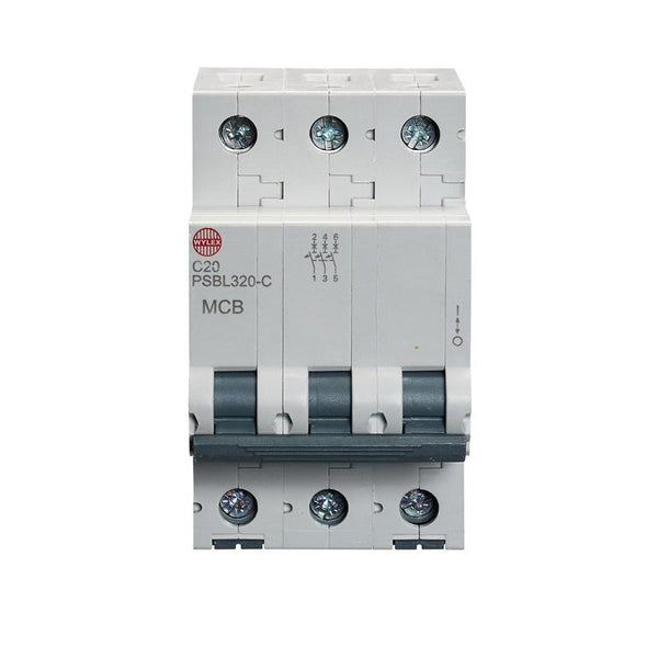 Wylex PSBL320-C 20A, C-Type Triple Pole MCB - Wylex - Falcon Electrical UK