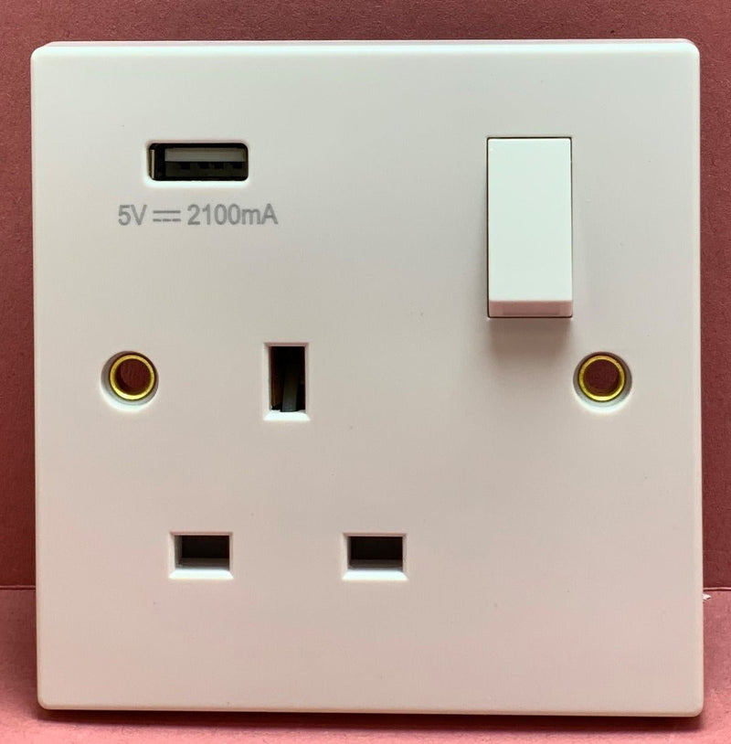 Quadrant XL 1G 13A Swi Skt With 1 Usb Port Dc 5V 2.1A + 1A - QXL4610-USB - Quadrant - Falcon Electrical UK