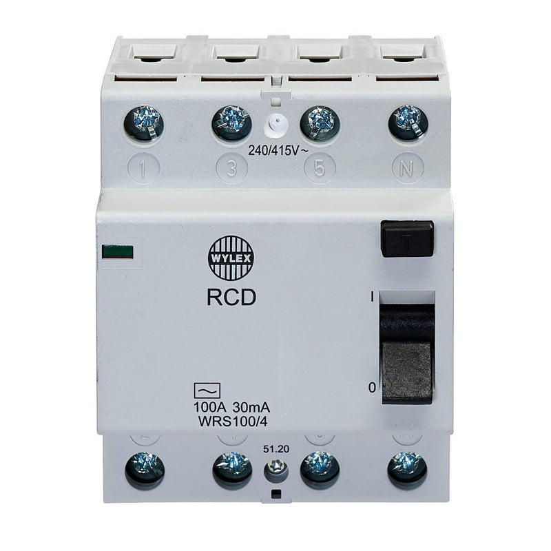 Wylex WRS100-4 100A 30mA Type AC Four-Pole RCD - Wylex - Falcon Electrical UK